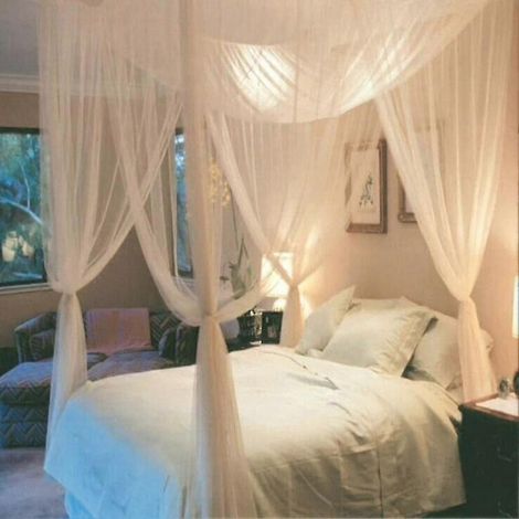 Moustiquaire de lit, grande moustiquaire de lit, protection contre les insectes volants (Couleur : Beige) (1/5)