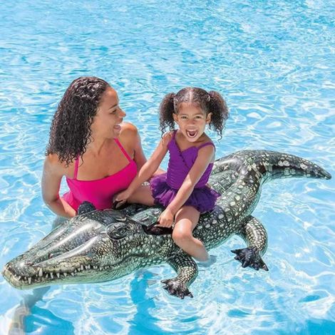 Siège gonflable en alligator, bouée crocodile, flotteur pour piscine, plage, fête, eau (1/5)