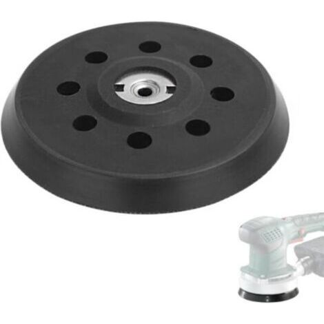GVSS 1 Pièce Plateau Ponceuse 125mm 631220000, Plateau de Ponçage 125mm Perforé Auto-Agrippant Compatible avec Metabo SXE 325 Intec 425 Turbotec,Noir