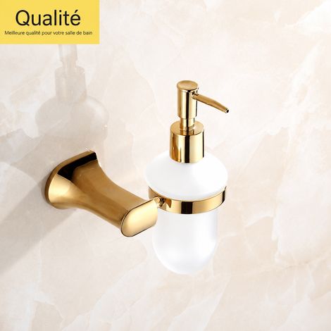 Distributeur de savon liquide mural ovale en cuivre doré à bouton-poussoir manuel salle de bain BH505J – Livraison gratuite (1/5)