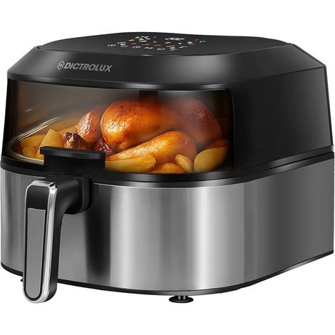 TrAdE Shop Traesio - Friggitrice Ad Aria 5,5 Litri 1500 Watt Con Luce Oblò Schermo Touch Digitale A Colori - (1/5)