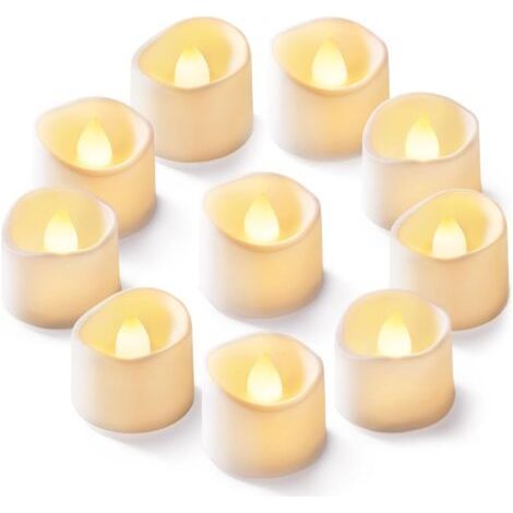 Ede Lot de 24 bougies électroniques à LED, petites bougies chauffe-plat CR2032, bougies électroniques brillantes, décoration d'Halloween (1/5)