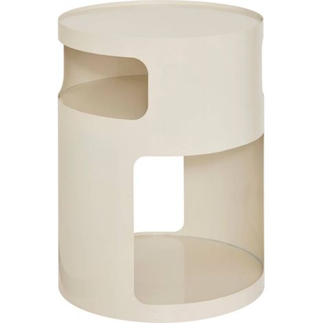 Table d'appoint, table basse ronde en acier coloris argile - Diamètre 32,5 x Hauteur 45 cm (1/5)