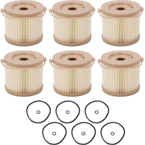 Filtro separador de aceite y agua, kit de repuesto de 6 piezas para filtro de combustible y separador de agua para RACOR 2010PM-OR 500FG (1/5)