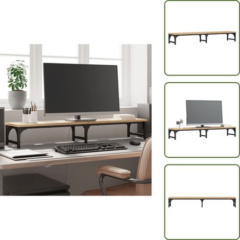 Support écran ergonomique - vidaXL Support de moniteur chêne sonoma 105x23x15,5 cm bois ingénierie - Support écran réglable (1/5)