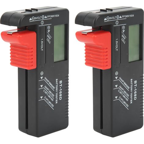 Lot de 2 testeurs de capacité de piles AA, AAA, 9V et 1,5V avec affichage numérique (1/5)