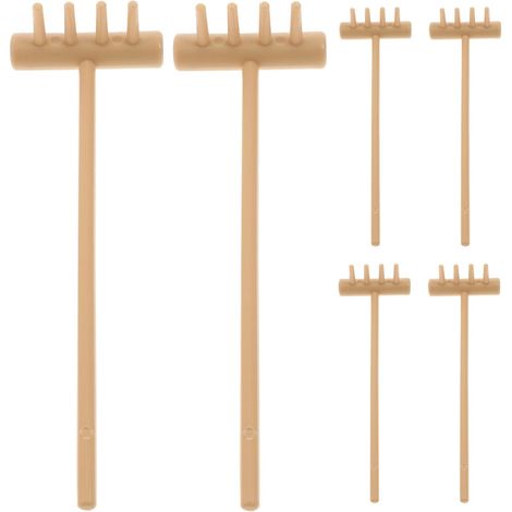 Lot de 6 Mini Râteaux Zen en Plastique Jaune pour Relaxation et Décoration, Légers et Faciles à Utiliser, Accessoires pour Jardin Zen ou Présent (1/5)