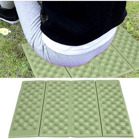 Coussin de jardin imperméable en mousse pour extérieur, tapis de siège, tapis de camping pliable et portable (vert + noir) (1/5)