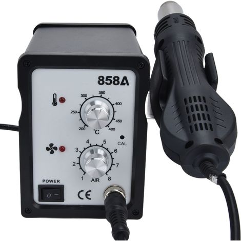 858A Druckluft-Lötstation mit einstellbarer Temperatur, digitalem Entlötgerät, 700 W, 220 V, EU-Stecker, 220 V (1/5)