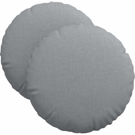 Maison Exclusive - Sitzkissen 2 pcs Hellgrau Ø40 x 13 cm Stoff