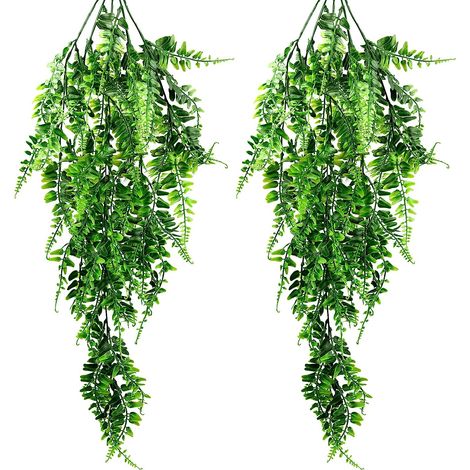 2 Pcs Lierre Artificielle Plantes Plante Tombante Fougère Artificielle Guirlande de Lierre Feuille Artificiel de Lierre pour Décoration Balcon Mur de Mariage Maison Jardin (1/5)