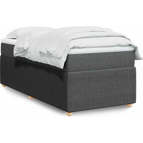 Boxspringbett mit Matratze Dunkelgrau 100x200 cm Stoff