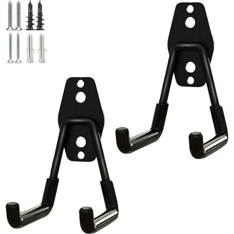 SHINING HOUSE Handtuchhalter, 2 Stück, Allzweckhaken, Garagenaufbewahrung, Gartengeräte-Organizer, Wandhaken aus Stahl, kleine U-Haken für den Garten (1/5)