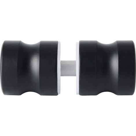 Black - Door handle for glass/wooden door, round handle for bathroom shower door, matte black lacquered stainless steel. (1/5)