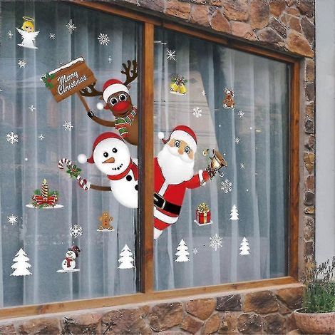 Pegatina navideña para ventana de Mike, pegatina decorativa navideña, pegatinas de PVC para ventanas, regalo para ventanas (1/5)