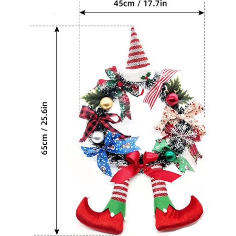 Weihnachtskranz als Haustürdekoration mit künstlichem Clownsbein-Ornament. (1/5)