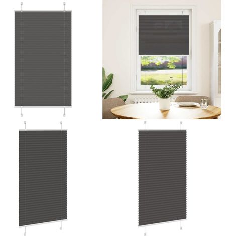 vidaXL Store plissé noir 70x100 cm largeur du tissu 69,4 cm polyester (1/5)