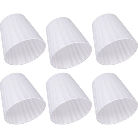 Abat-jour en tissu blanc moderne, 6 pièces, design en bande de coton, adapté aux lampes à pince, lampadaires, lampes de table, suspensions et appliques. (1/5)