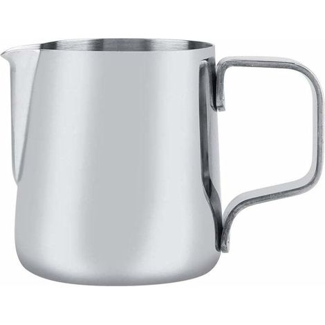 Pot à Lait 100ml, Milk Pitcher en Acier Inoxydable Pot à Lait Faire Mousser Pichet Art Latte Stylet Cuisine Maison Craft Café Latte Lait Pichet pour Cappuccino Et Café Latte (Argent) (1/4)