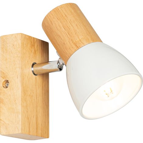 QAZQA thorin - Spot mural et plafond Rustique - 1 lumière - L 8 cm - Naturel - Rustique - Éclairage intérieur - Salon I Chambre I Cuisine I Salle à manger