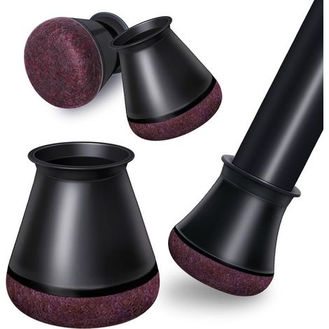 24pcs Chair Leg Protectors, Black Chair Leg Caps, Silicone Floor Protectors, Chair Felt Pads, Reduce Noise and Prevent Scratches (Small Black) (1/5)