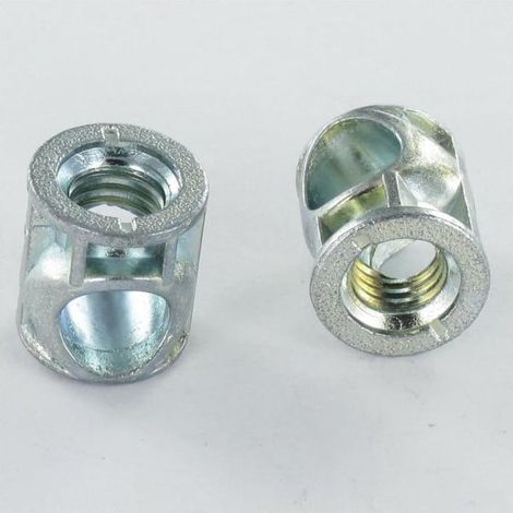 Vis Express – Ecrou cylindrique Zamak M8 filetage métrique pas standard – Dimensions 14x14mm – Pour fixation robuste dans milieux exigeants