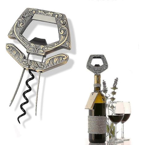 Ouvre-bouteille et débouchon 3 en 1 Ah So à deux branches, convient aux connaisseurs. Il permet de retirer facilement les bouchons de vin anciens et fragiles. (A)