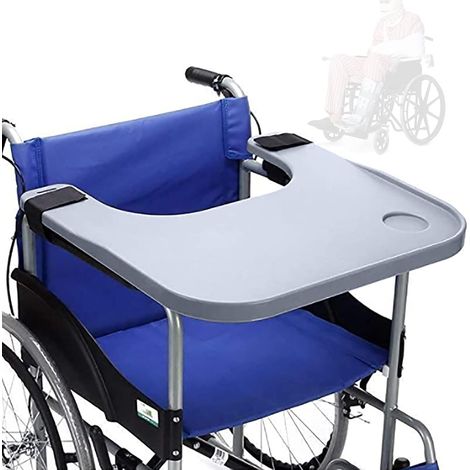 Graue Rollstuhl Tischplatte Ersatz Tisch Für meisten Standard-Rollstühle oder Heimstühle Doppel-Tasse-Halter Tisch