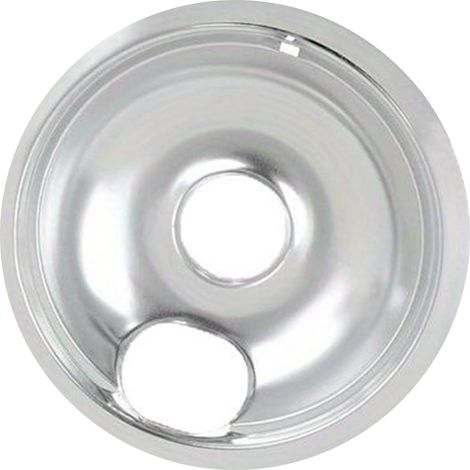 Ensemble de 2 lèchefrites argentées en acier inoxydable pour brûleurs de cuisinière électrique, 2 pièces, 6 pouces, 8 pouces. (1/5)