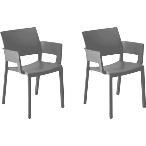 Resol FIONA Set 2 Silla Con Brazos Interior, Exterior Gris Oscuro
