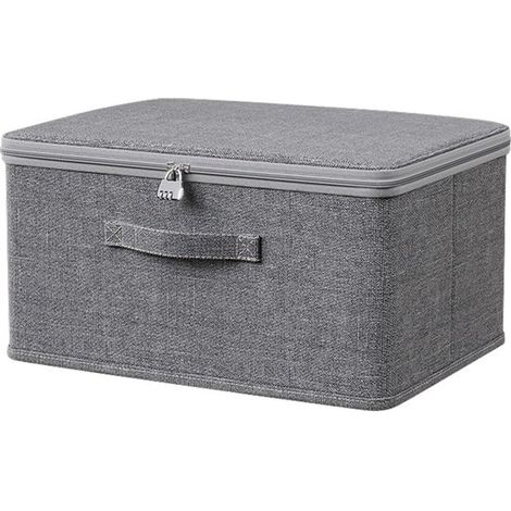 Boîte de rangement avec serrure à combinaison – 30 x 20 x 14 cm – Coffre de rangement pour médicaments, bonbons, jouets et vêtements (1/5)