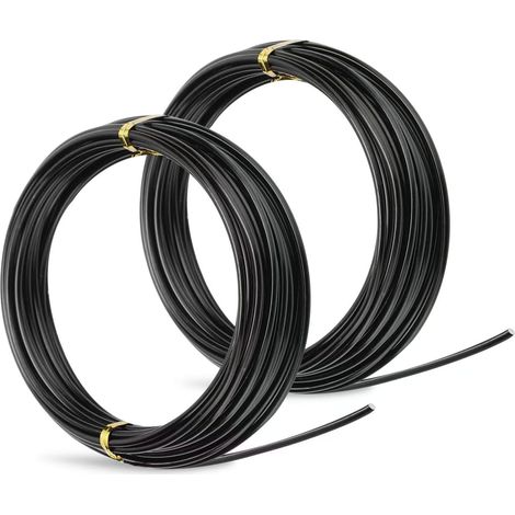 15 m 3 mm Fil aluminium noir, Fil métal loisir créatif malléable et robuste, Fil aluminium anodisé pour sculpture, Bijoux, Modélisme, Bonsaï, Tissage et emballage
