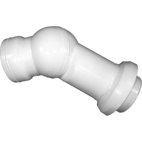 Coude de raccordement WC HL210.7WE DN110 avec joint pivotant et rosace, blanc