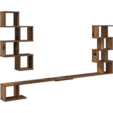 Wandmontiertes TV-Regal Altholz 160 x 15 x 94 cm Holzwerkstoff vidaXL (1/5)