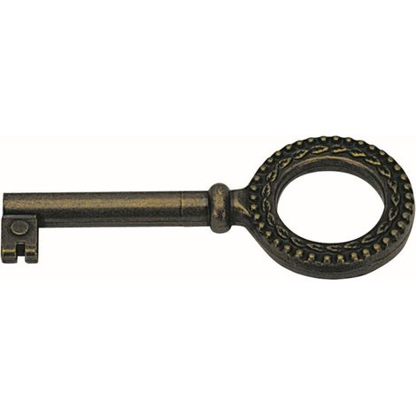 Hettich Buntbart-Schlüssel brüniert 75 x 4 mm Stahl, brüniert, 1 Stück Möbelgriffe