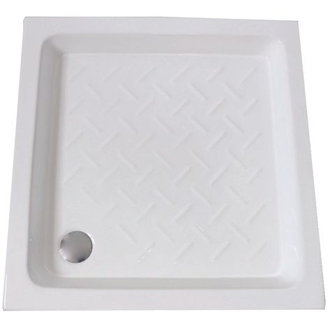ONDEE ZEN - Receveur de douche CERA - Picots Antidérapants - 80x80x9cm - Grès - Blanc