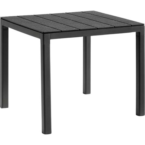 Bica Tavolo Doge in Polipropilene Effetto Legno Grafite 78x78x74 cm