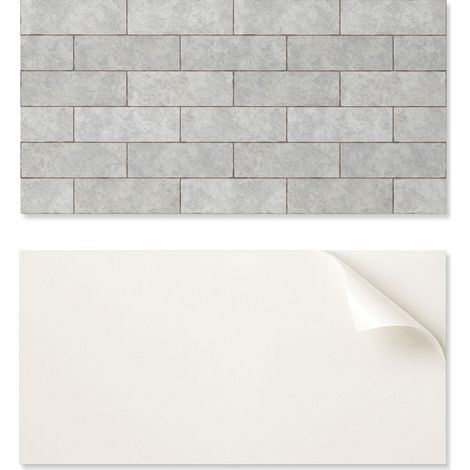 Panel decorativo de vinilo con gr谩ficos para cocina o ba帽o, 100x50 cm, dise帽o de ladrillo en 3D.