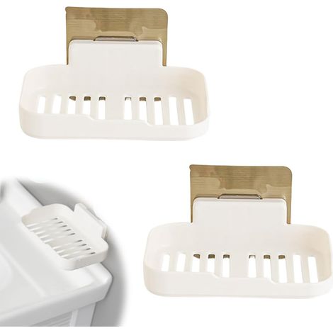 Selbstklebende Seifenschale – Wandmontage ohne Bohren, robustes ABS, schneller Wasserablauf, für Küche/Badezimmer