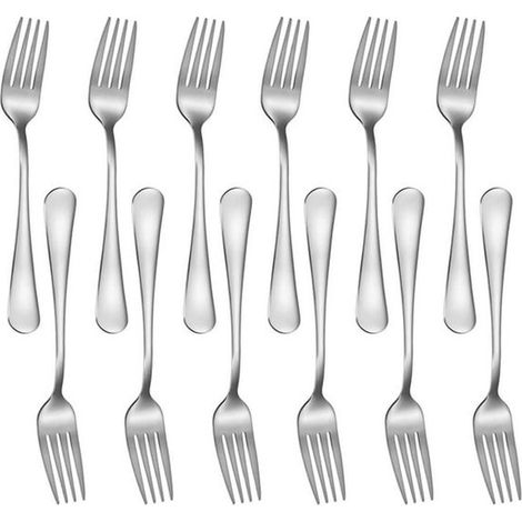 Tenedores para repostería, juego de 12 tenedores para pasteles, 12 piezas de 17 cm (6,7 pulgadas) de acero inoxidable 304, pulido espejo (1/5)