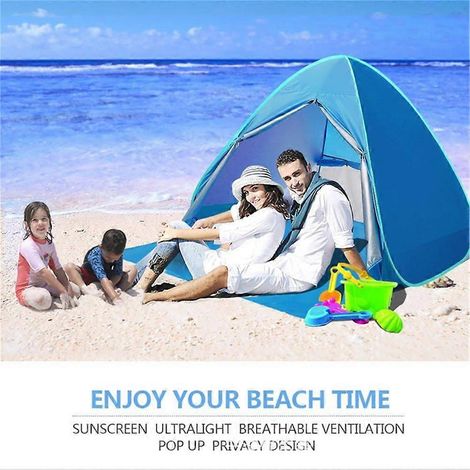 Tente de plage portable avec protection UV, tente de camping pliable, abri solaire, idéale pour le camping, la pêche, la randonnée, les voyages et la plage (livraison directe). (1/5)