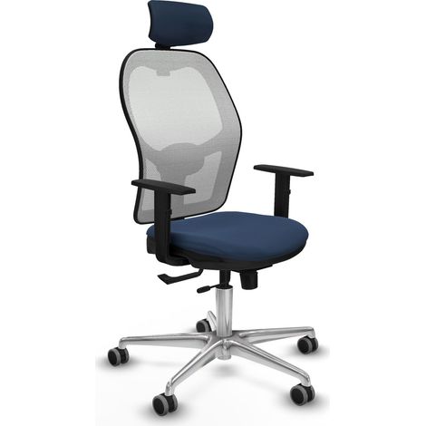 Chaise de bureau piqueras y crespo Jorquera blanc maille et simili cuir (1/2)