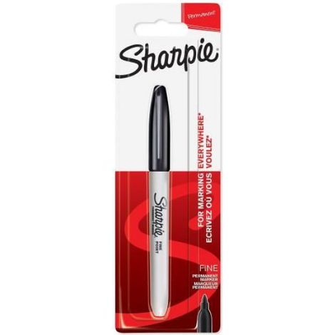 Marqueur Permanent - Pointe Fine - Encre Noire - Pour Papier Carton Plastique - 1 Pièce (1/4)