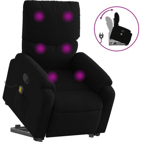 Maison Exclusive - Massagesessel mit Aufstehhilfe Schwarz Stoff