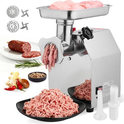 Mophorn Elektrischer Fleischwolf mit 2,49 kg/min Kapazität, 850 W Tischgerät aus Edelstahl, inklusive Klinge und Mahlplatte, ideal für Wurstherstellung und gewerbliche Nutzung in Küche und Restaurant