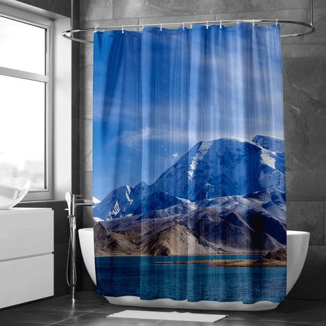 Rideau de douche nature colorée, décoration intime, tissu de qualité, rideau salle de bain - 180x180cm (1/5)
