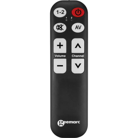 [NEUWERTIG] B-Ware Geemarc Fernbedienung TV-5 Universal Steuerung 2 Geräte schwarz 16,5x4,5cm (1/2)