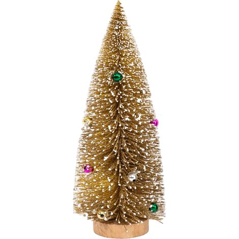 Arbre De Noël - Décor De Bureau Et Porte - En Plastique Doré - 25 X 5 X 5 Cm - Pour Intérieur (1/5)