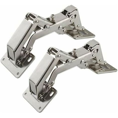 Furniture Hinge,2 Pack 170 Degree Kitchen Cabinet Door Hinges + 16 Screws - Wide Angle Door Hinges - No Slot Required (1/5)