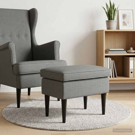 Poggiapiedi Grigio Scuro 55 x 35 x 41 cm Tessuto vidaXL (1/5)